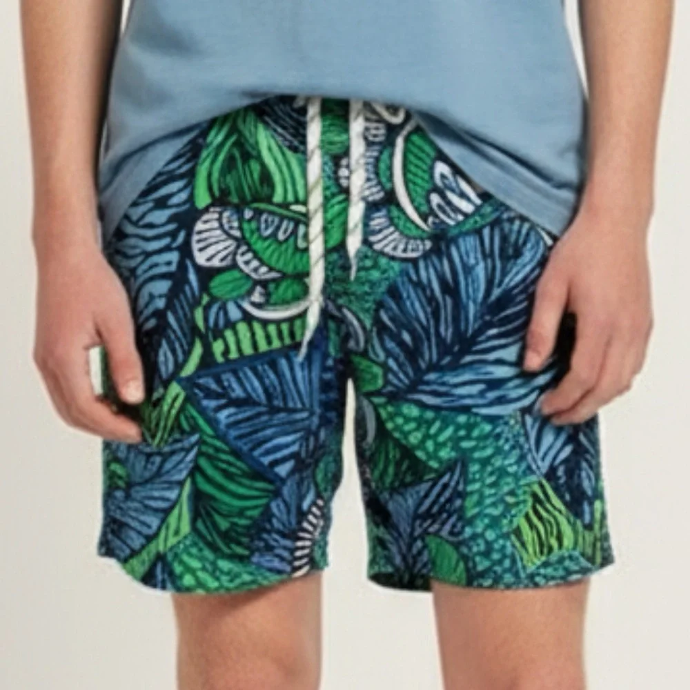 Tropical Blue and‎ Green Swim Shorts Childrens Place 7/8 - M - 4201